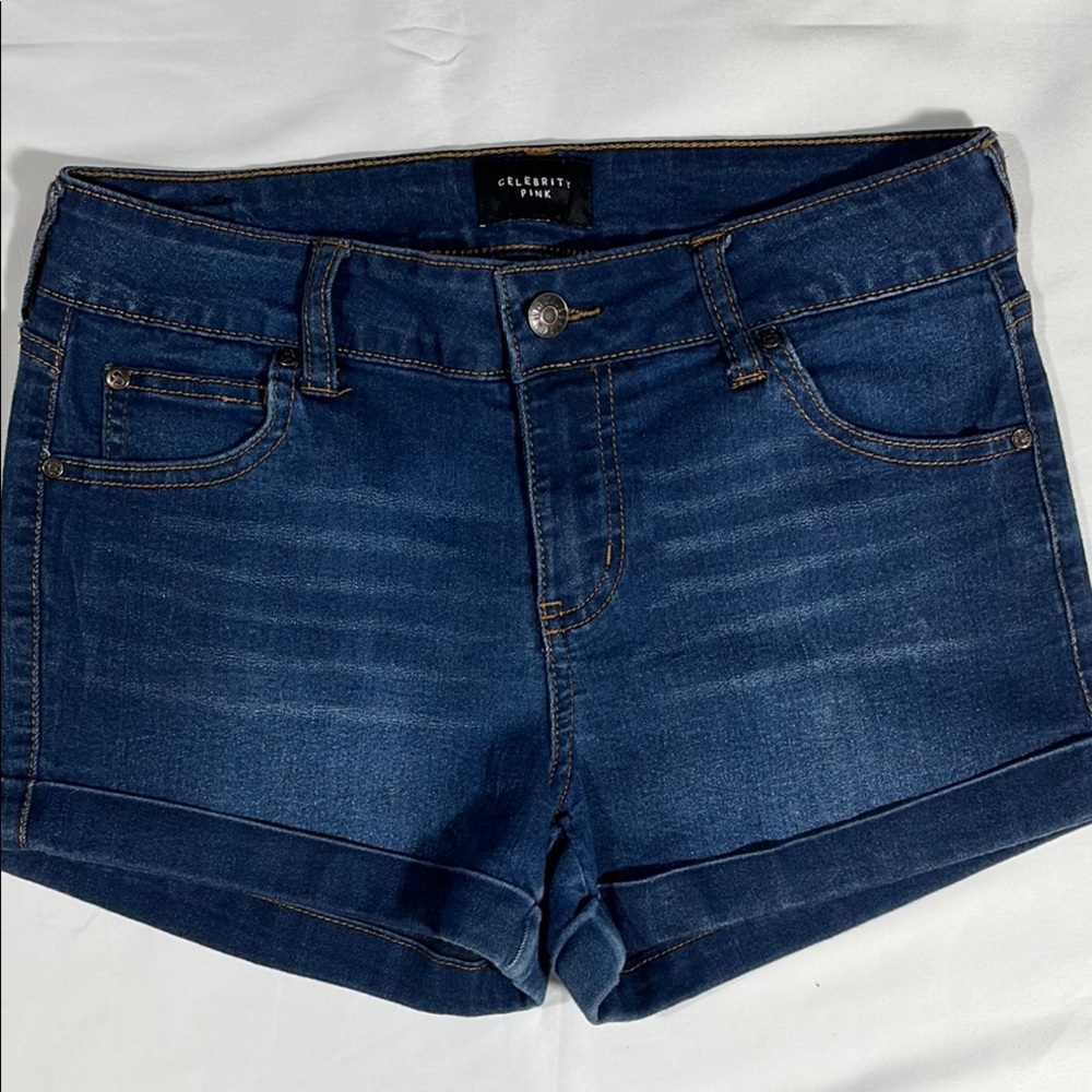 Celebrity Pink Dark Blue Denim Shorts
